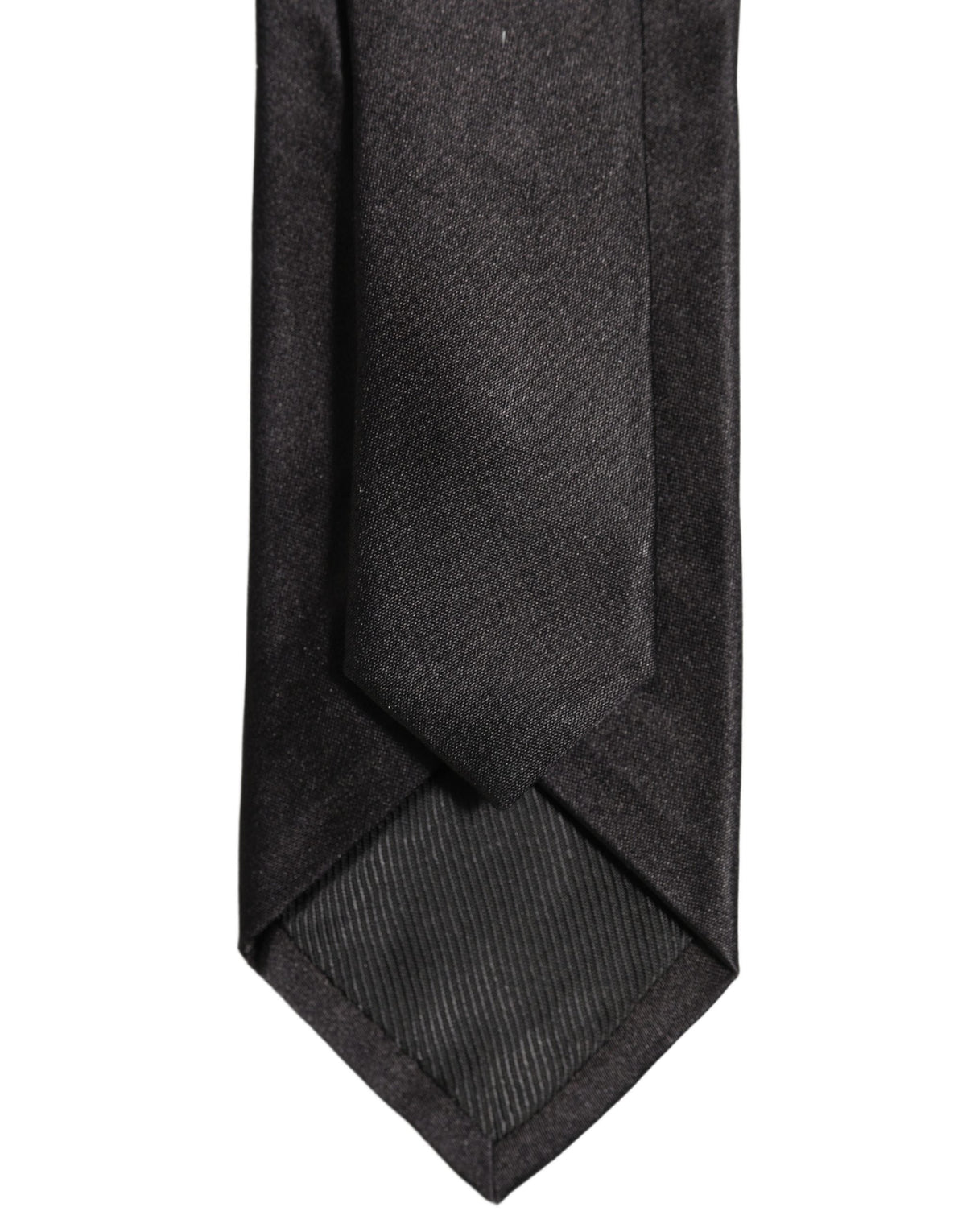 Dolce & Gabbana Black Satin 100% Silk Adjustable Tied Men Necktie Tie
