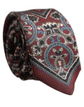 Dolce & Gabbana Bordeaux Printed 100% Silk Adjustable Men Necktie Tie