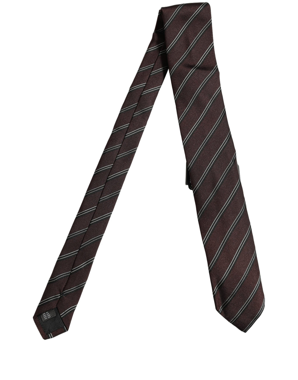 Dolce & Gabbana Burgundy Stripes Silk Adjustable Necktie Accessory Tie