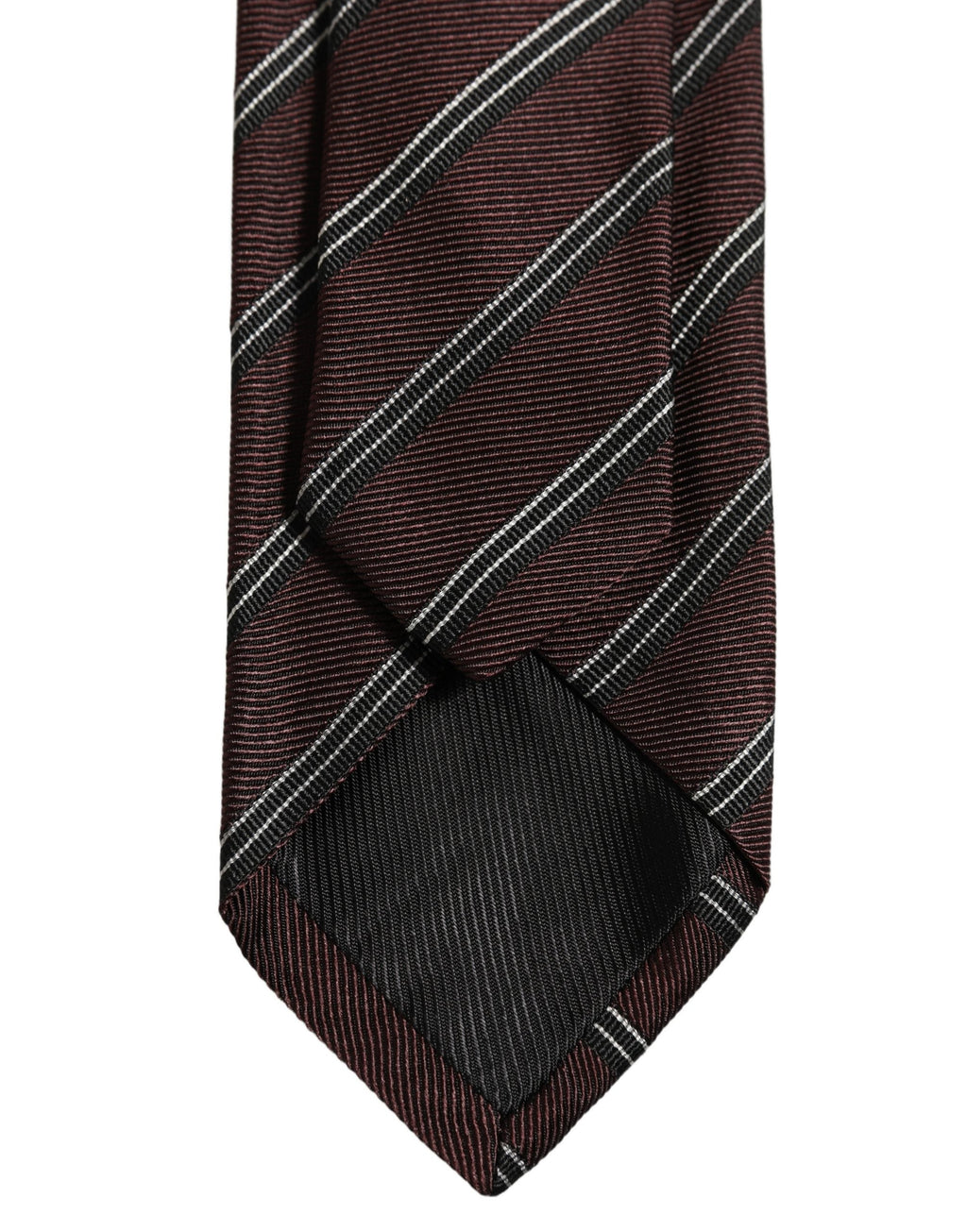 Dolce & Gabbana Burgundy Stripes Silk Adjustable Necktie Accessory Tie