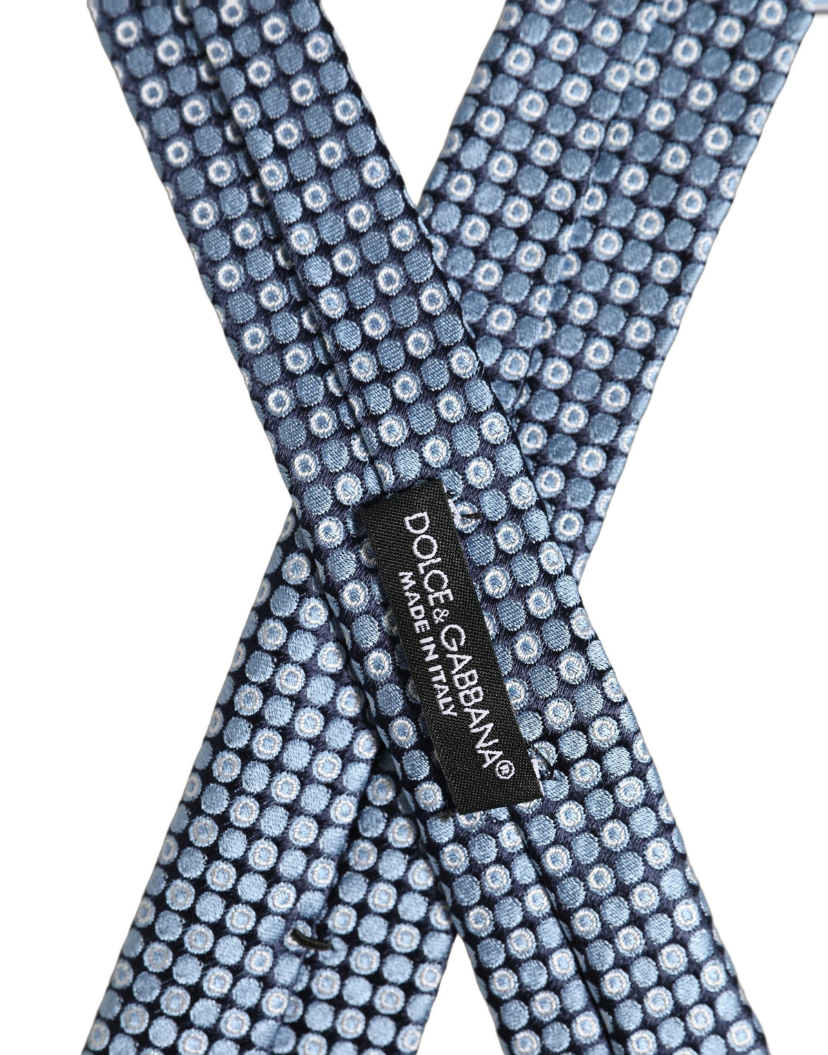 Dolce & Gabbana Blue Circle Pattern Silk Adjustable Necktie Accessory Tie