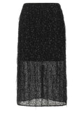 Twinset Black Polyester Midi Skirt