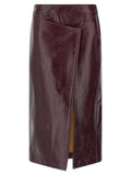 Armarium Bordeaux Cowhide Midi Skirt