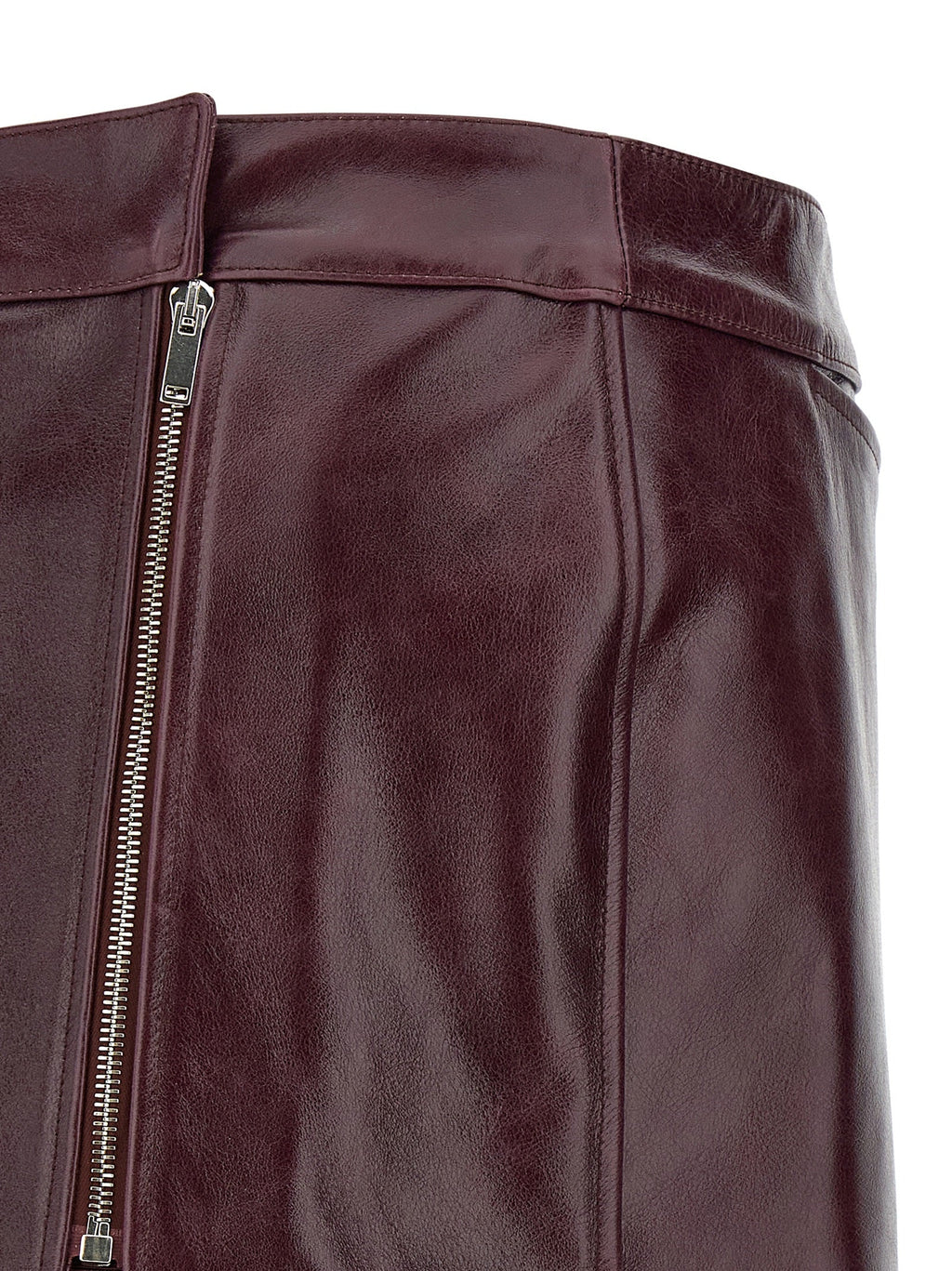 Armarium Bordeaux Cowhide Midi Skirt