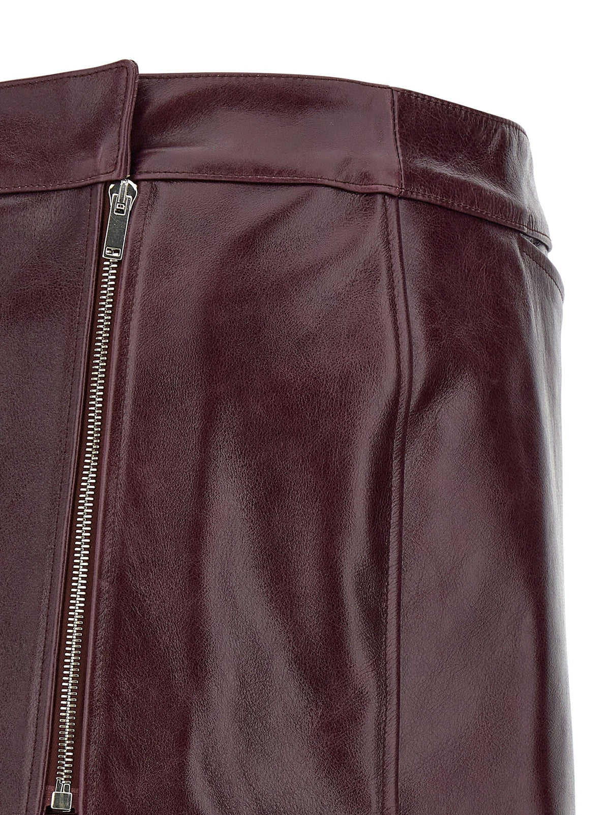 Armarium Bordeaux Cowhide Midi Skirt