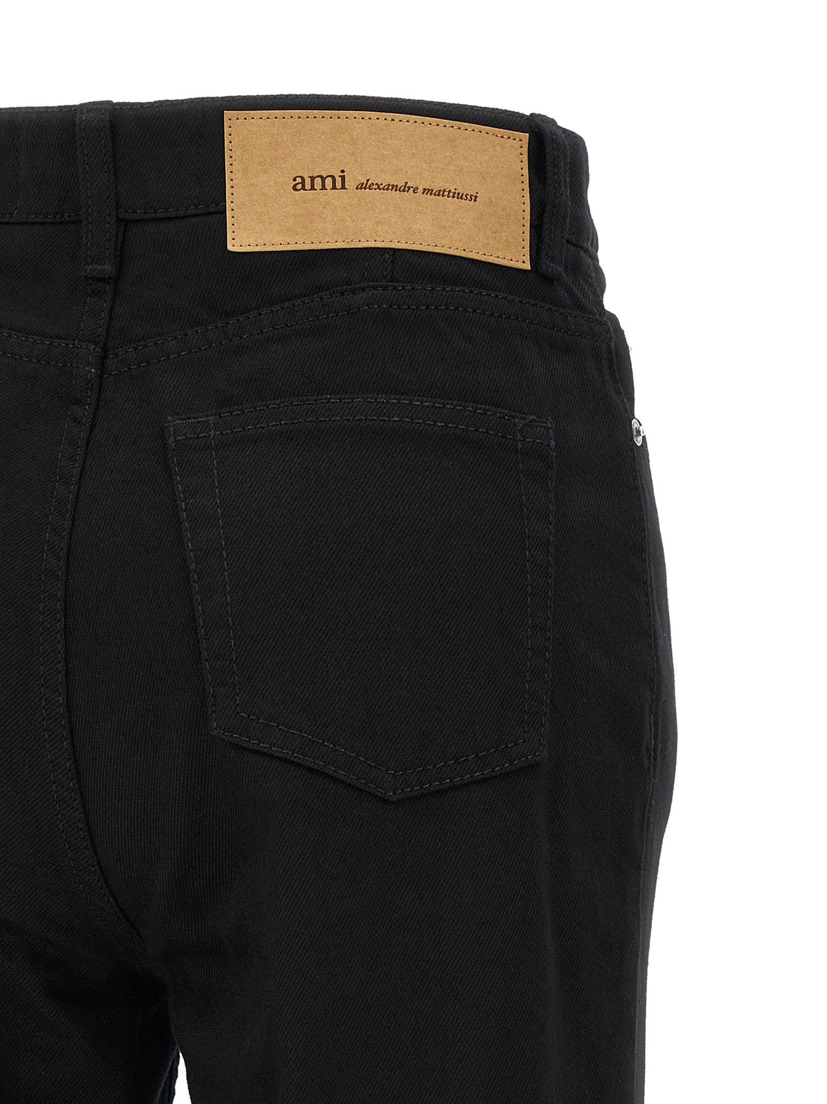 Ami Paris Black Cotton Flared Jeans