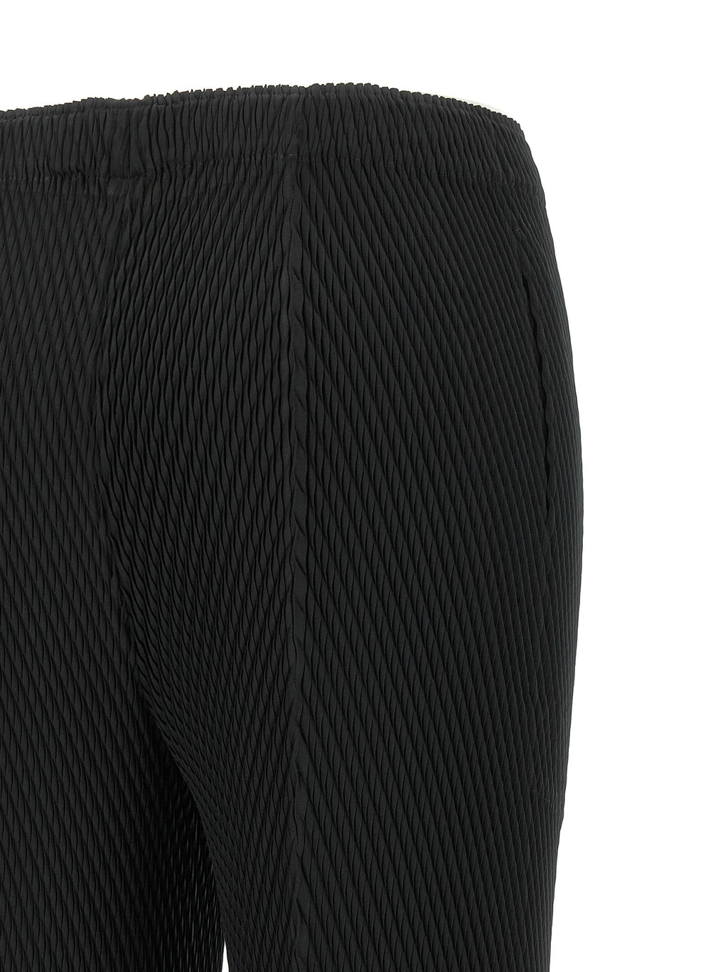Issey Miyake Black Polyester Cropped Pants