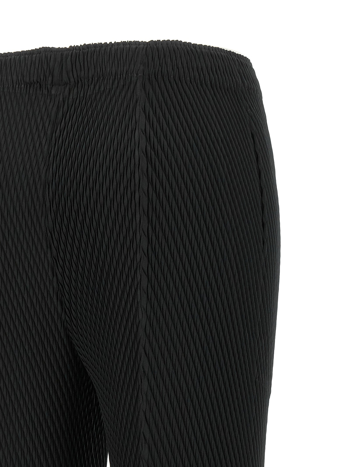 Issey Miyake Black Polyester Cropped Pants
