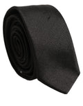 Dolce & Gabbana Black Satin Textured Adjustable Necktie Men Accessory Tie