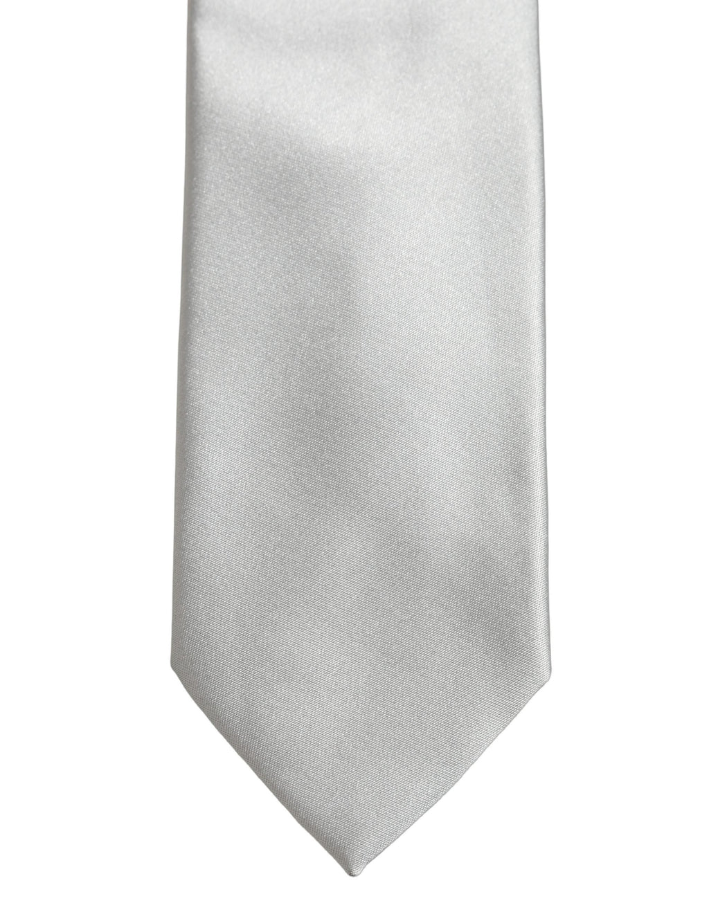 Dolce & Gabbana Gray Satin 100% Silk Adjustable Tied Men Necktie Tie