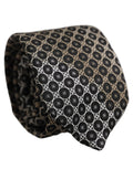 Dolce & Gabbana Black White Geometric Silk Adjustable Necktie Accessory Tie