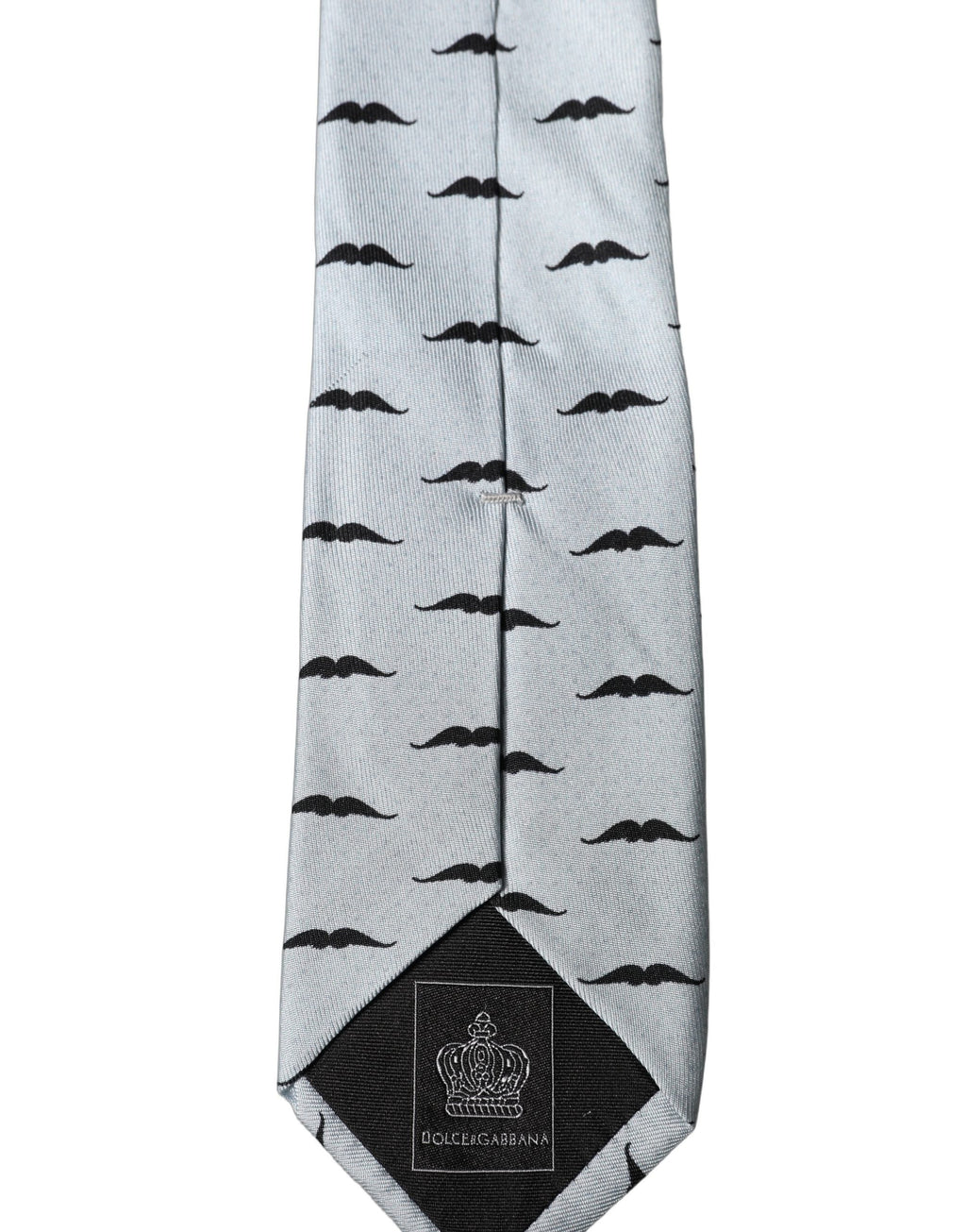 Dolce & Gabbana Light Gray Mustache Silk Adjustable Necktie Accessory