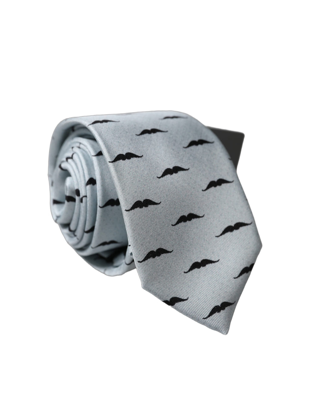 Dolce & Gabbana Light Gray Mustache Silk Adjustable Necktie Accessory