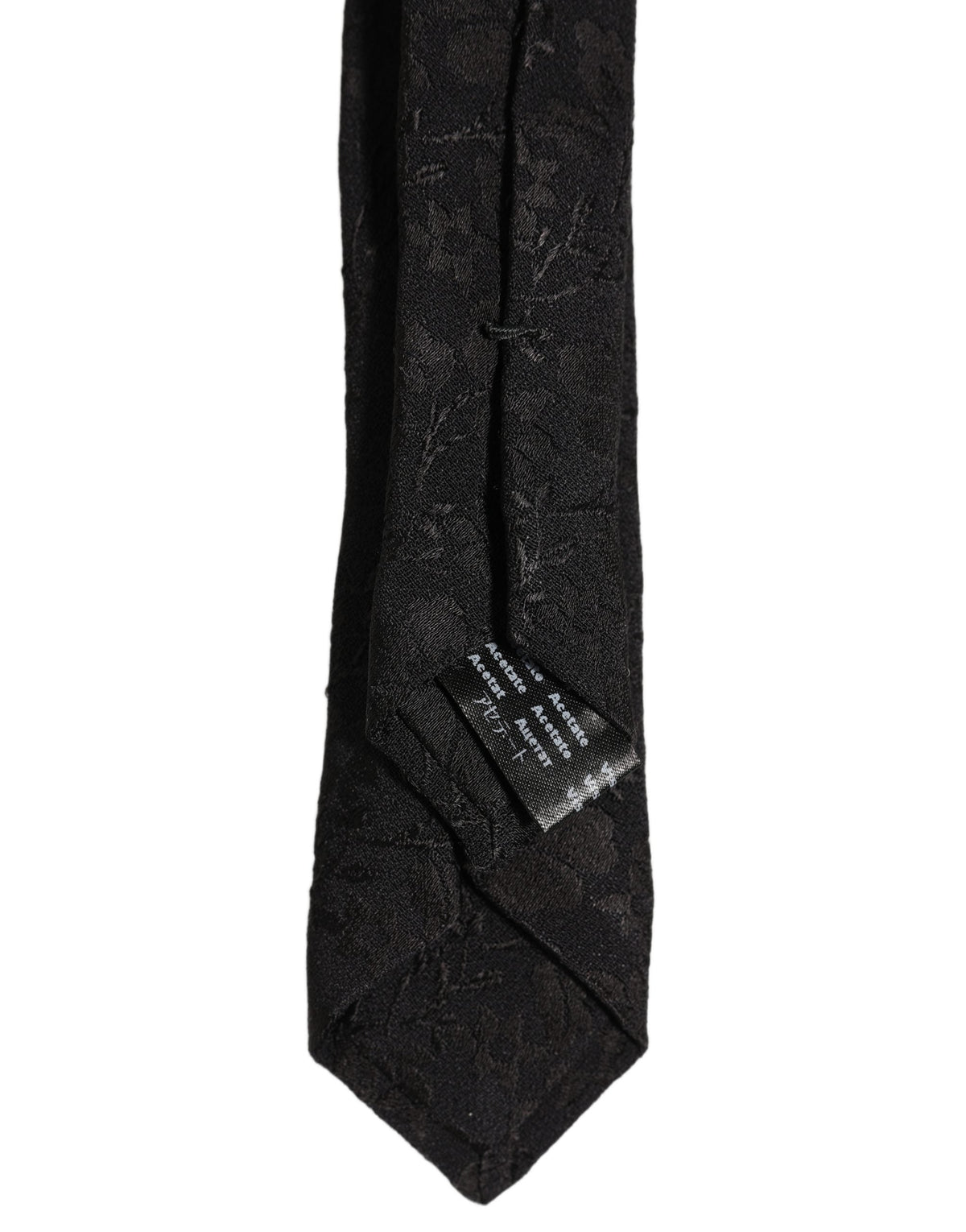 Dolce & Gabbana Black Floral Brocade Silk Adjustable Necktie Accessory Tie