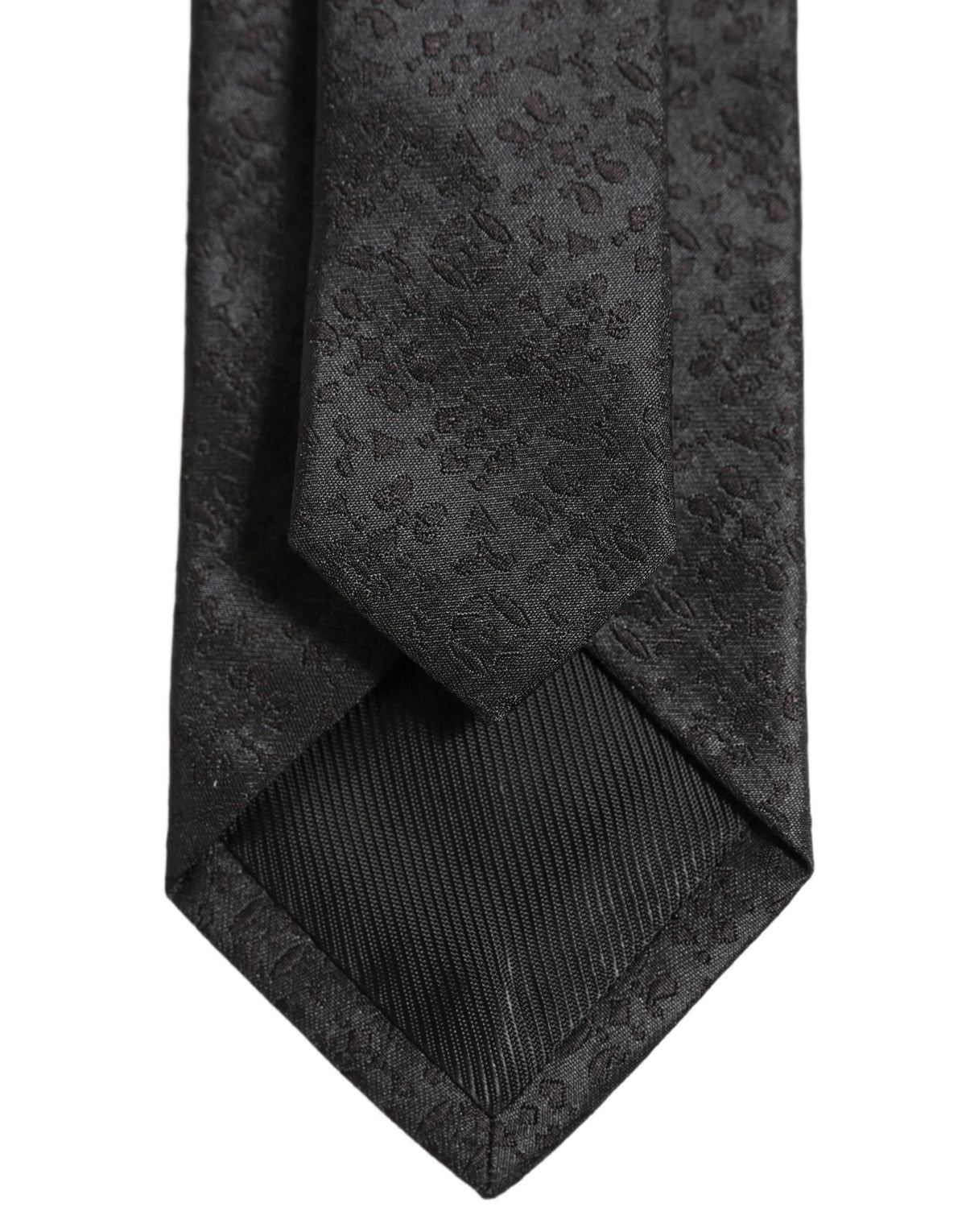 Dolce & Gabbana Black Jacquard Silk Adjustable Necktie Men Accessory Tie