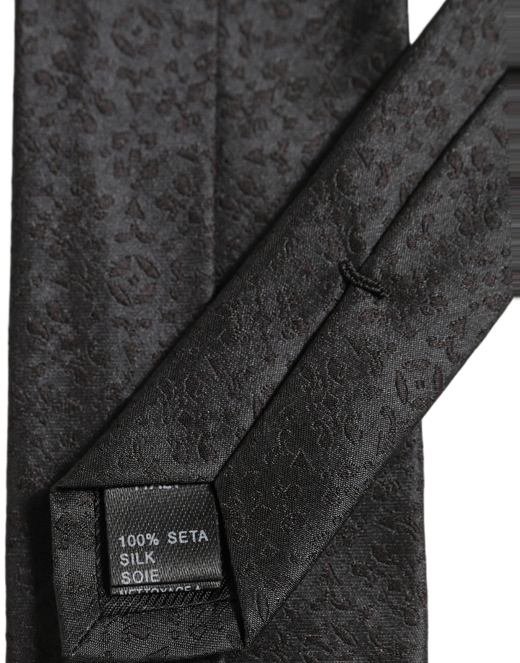 Dolce & Gabbana Black Jacquard Silk Adjustable Necktie Men Accessory Tie