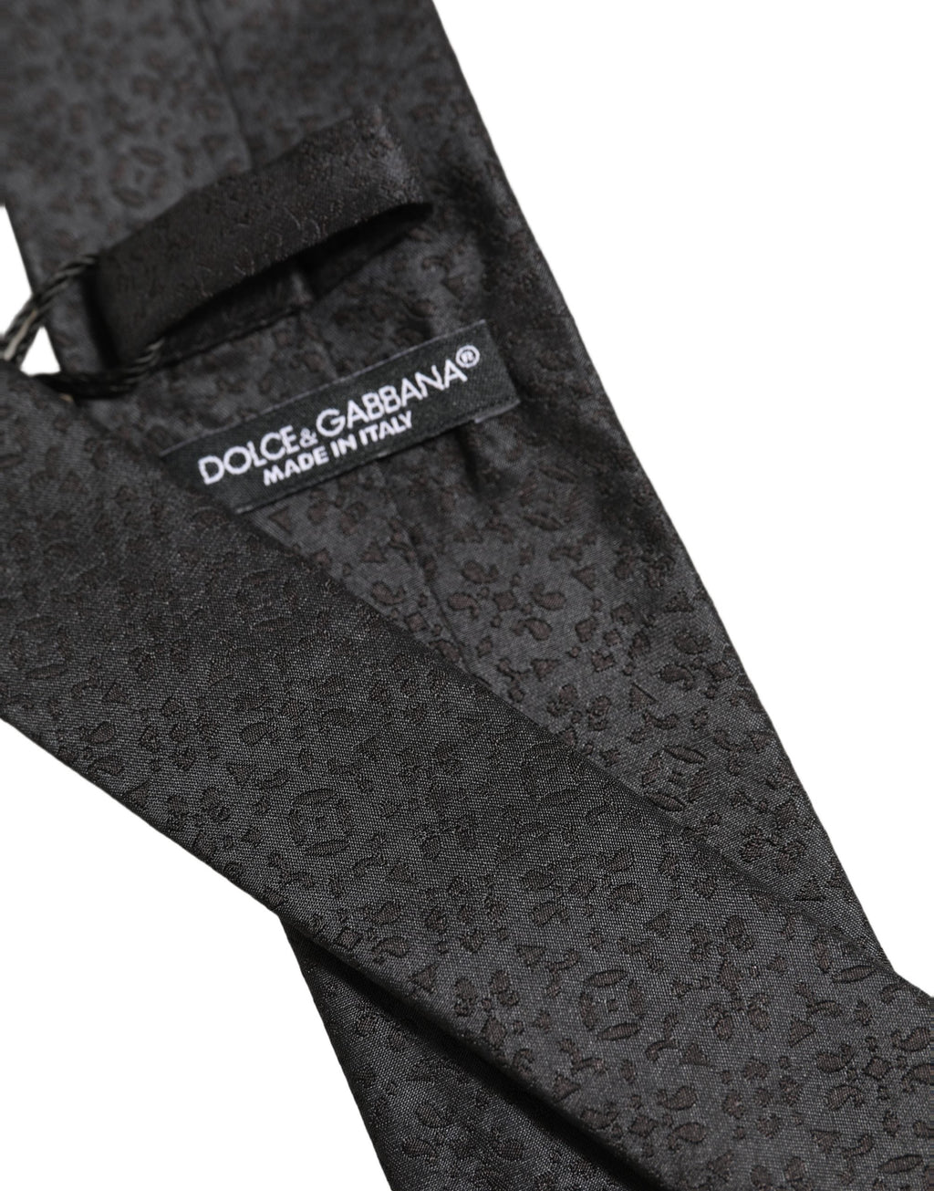 Dolce & Gabbana Black Jacquard Silk Adjustable Necktie Men Accessory Tie
