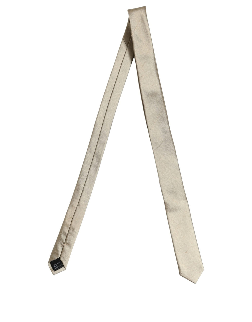 Dolce & Gabbana Gold Satin Silk Textured Adjustable Necktie Accessory Tie