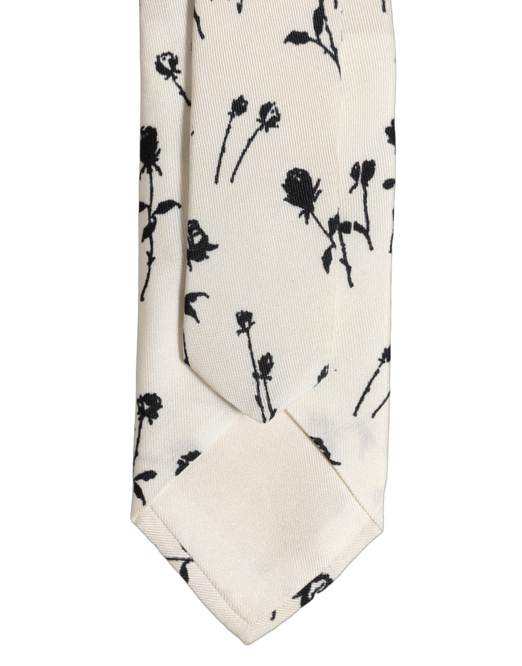 Dolce & Gabbana Off White Floral Print Adjustable Necktie Accessory Tie