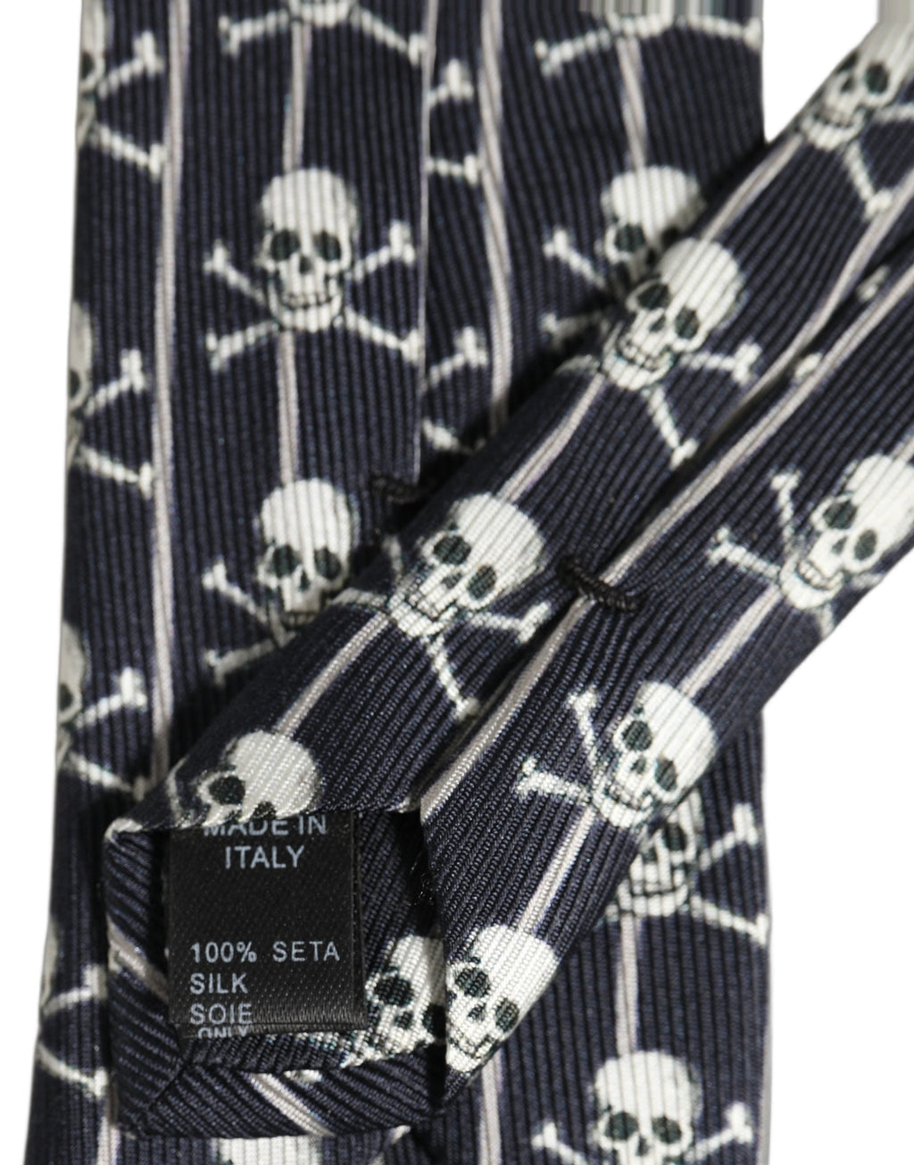 Dolce & Gabbana Men Black Silk Skull Fantasy Adjustable Tied Necktie Tie