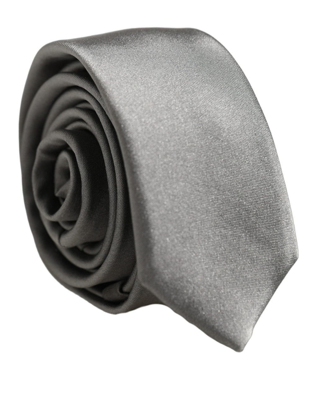 Dolce & Gabbana Gray Satin 100% Silk Adjustable Tied Men Necktie Tie