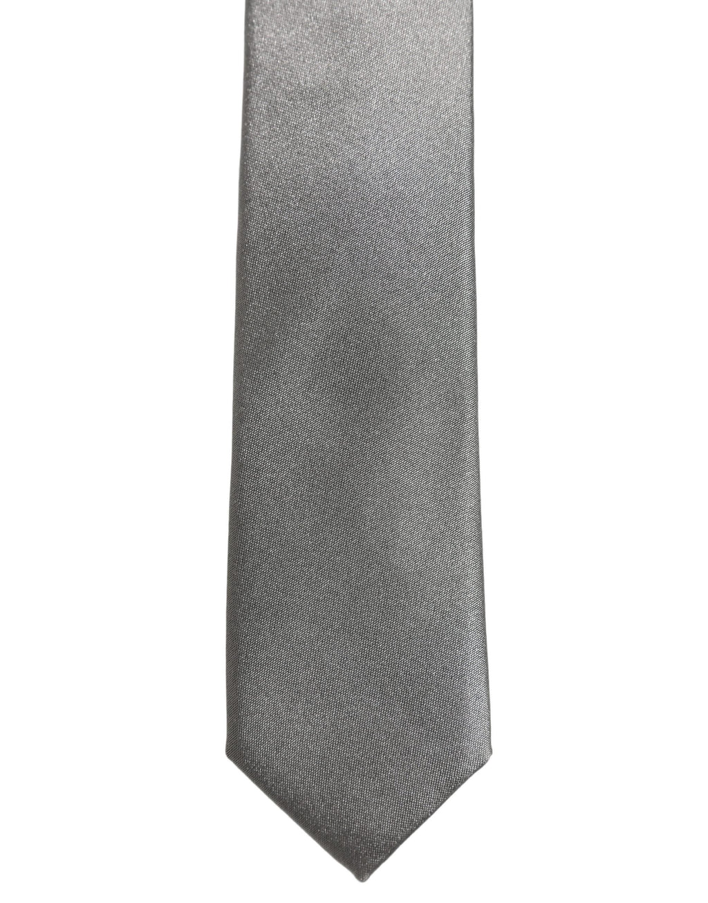 Dolce & Gabbana Gray Satin 100% Silk Adjustable Tied Men Necktie Tie
