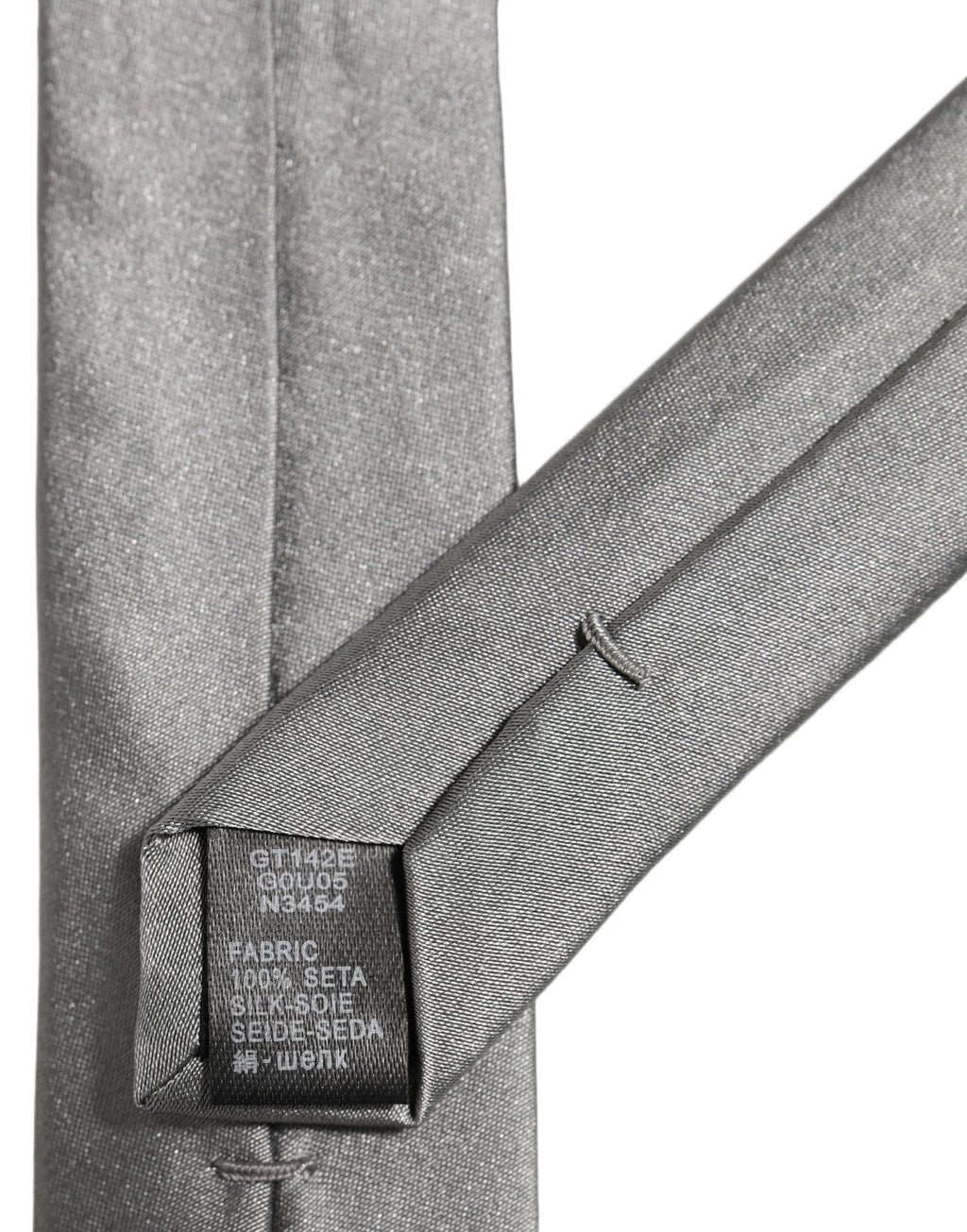 Dolce & Gabbana Gray Satin 100% Silk Adjustable Tied Men Necktie Tie