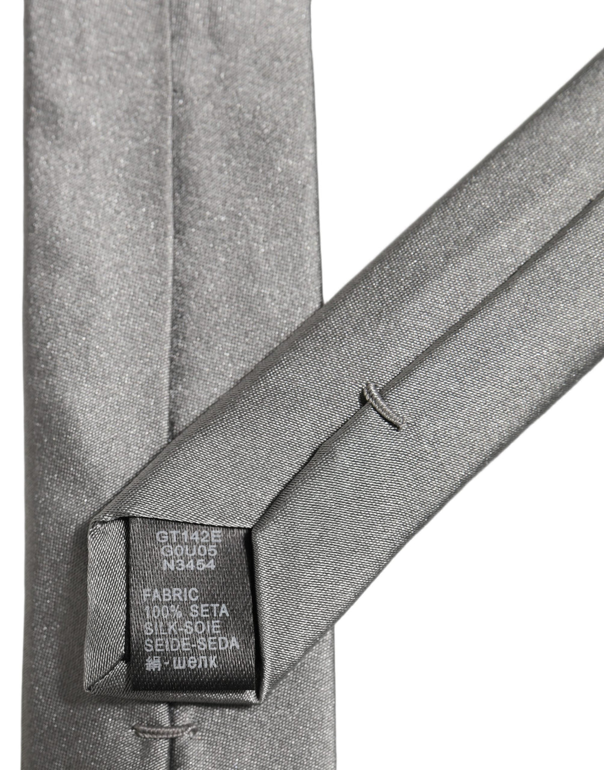 Dolce & Gabbana Gray Satin 100% Silk Adjustable Tied Men Necktie Tie
