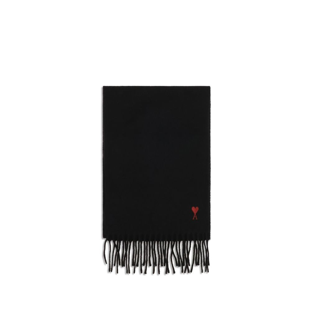 Ami Paris Black Wool Oves Aries Foulard