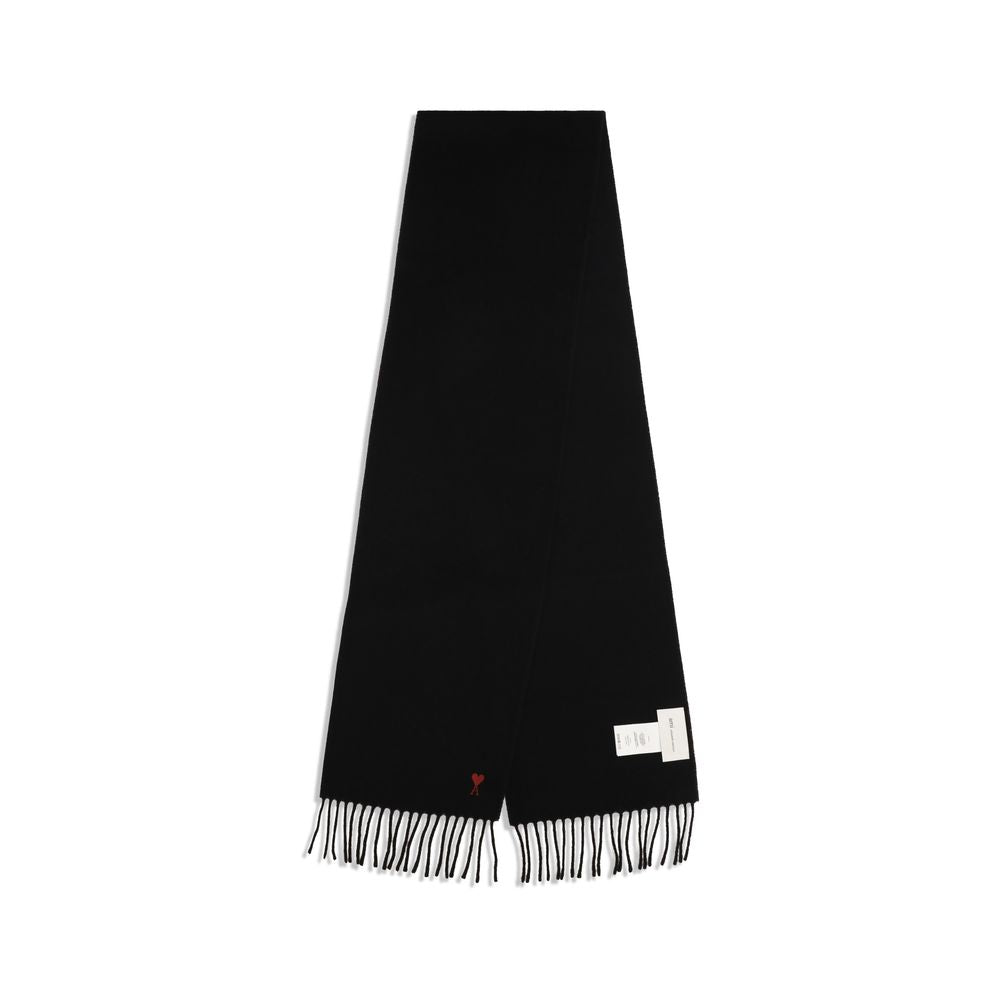 Ami Paris Black Wool Oves Aries Foulard