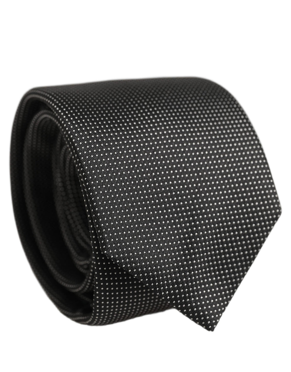 Dolce & Gabbana Black Silk Micro Polka Dot Adjustable Tied Necktie Tie