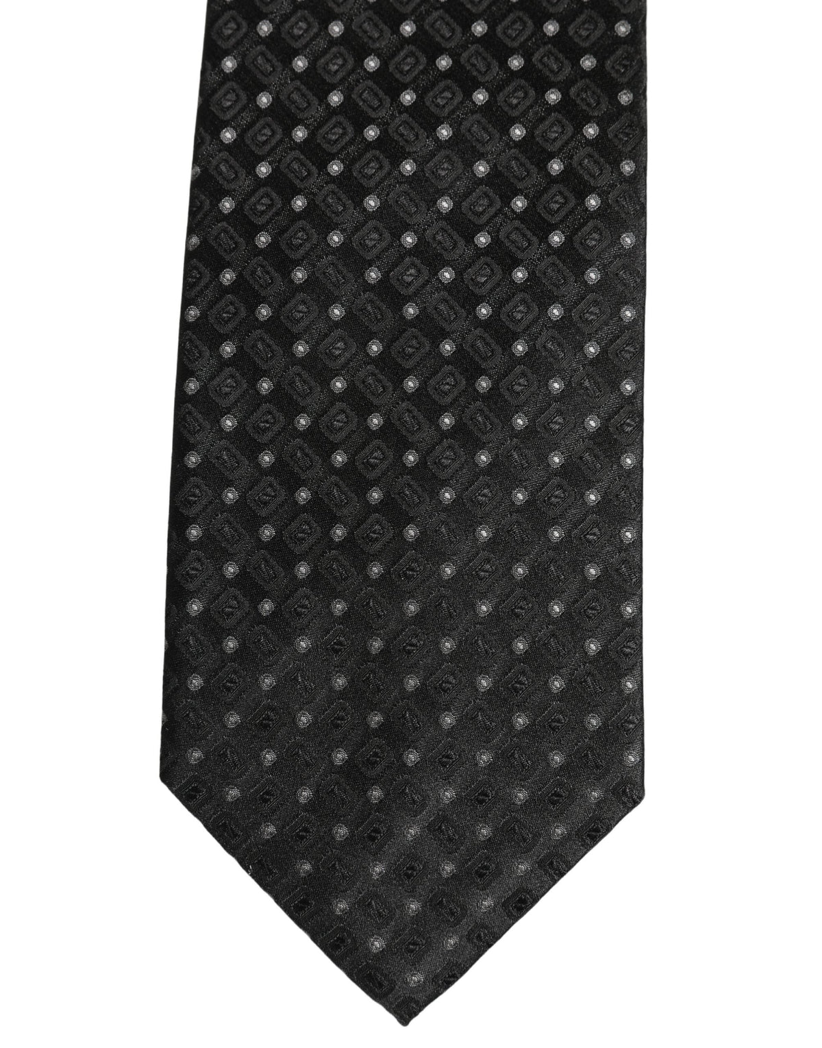 Dolce & Gabbana Black Jacquard Silk Adjustable Men Necktie Accessory Tie