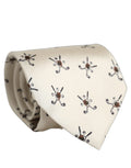 Dolce & Gabbana Off White Printed Silk Adjustable Necktie Accessory  Tie