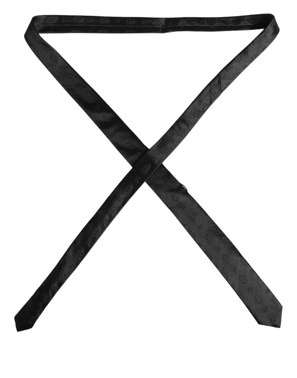 Dolce & Gabbana Black Silk Jacquard Adjustable Men Necktie Accessory Tie