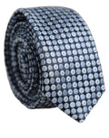 Dolce & Gabbana Blue Circle Pattern Silk Adjustable Necktie Accessor Tie