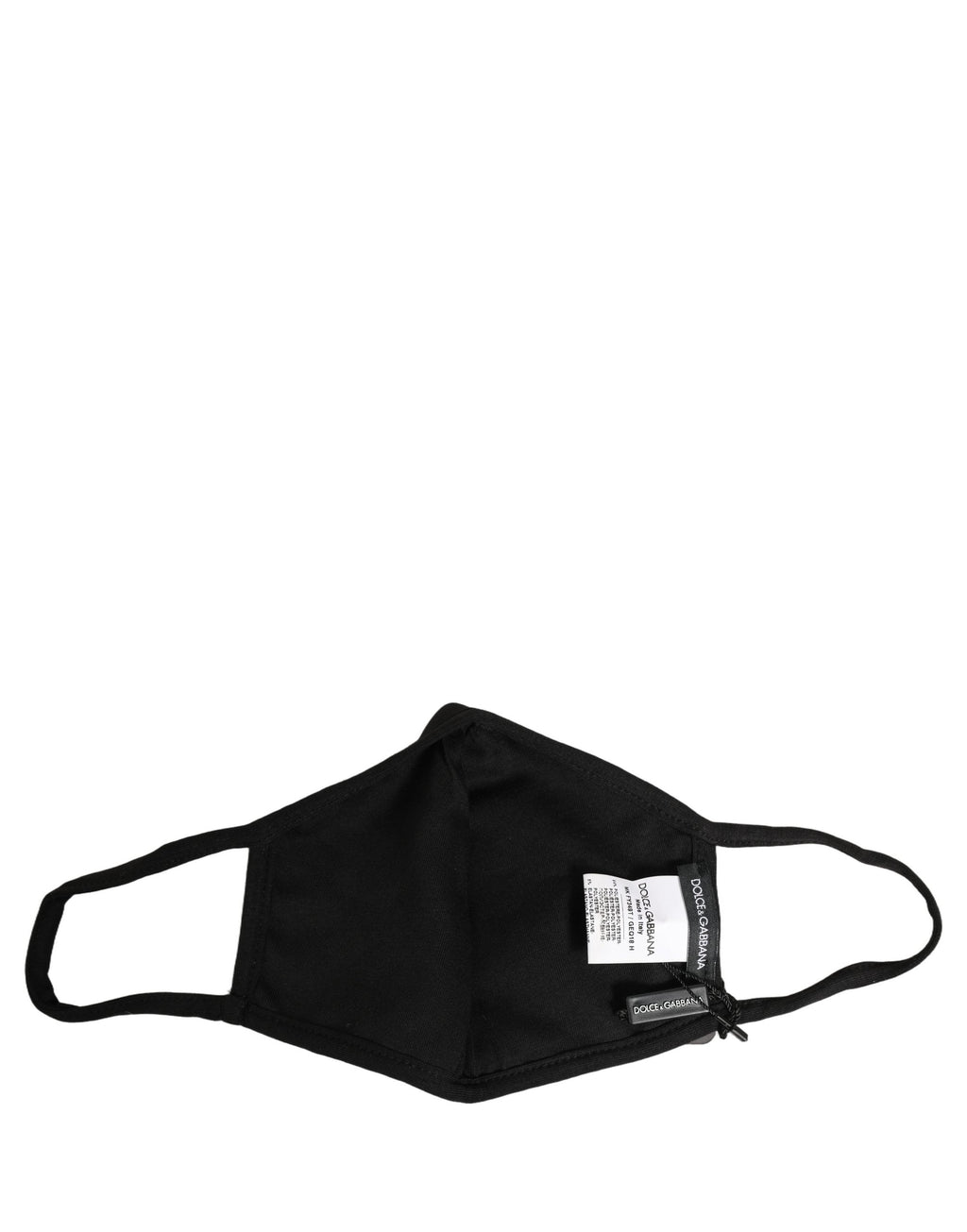Dolce & Gabbana Black Baroque Print Polka Dot Elastic Ear Strap Face Mask