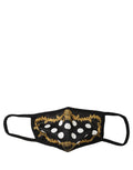 Dolce & Gabbana Black Baroque Print Polka Dot Elastic Ear Strap Face Mask