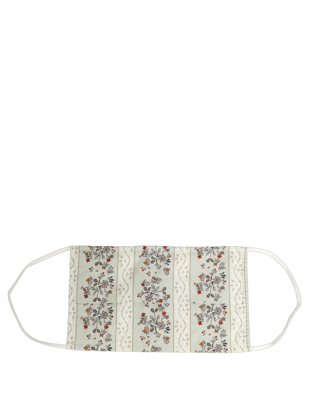 Dolce & Gabbana White Floral Cotton Pleated Elastic Ear Strap Face Mask