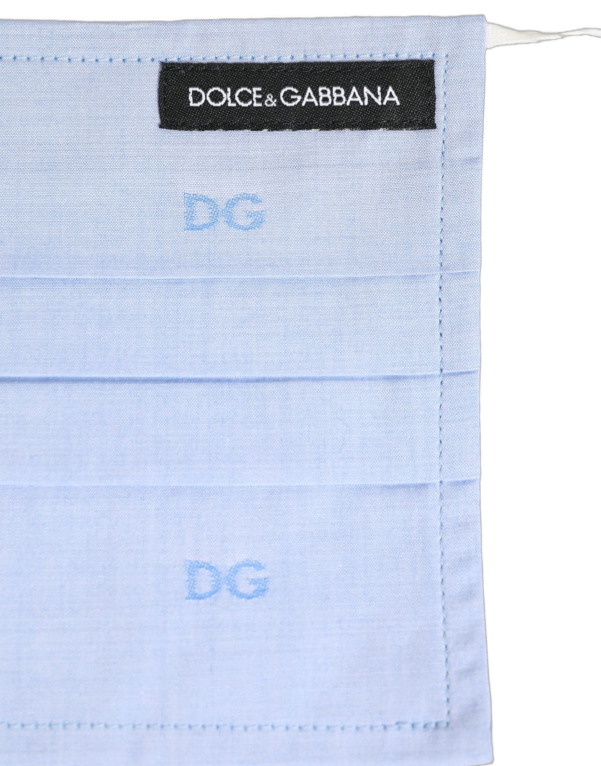 Dolce & Gabbana Light Blue DG Monogram Pleat Elastic Ear Strap Face Mask