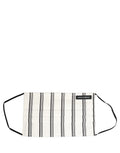Dolce & Gabbana White Black Pinstripe Pleated Elastic Ear Strap Face Mask