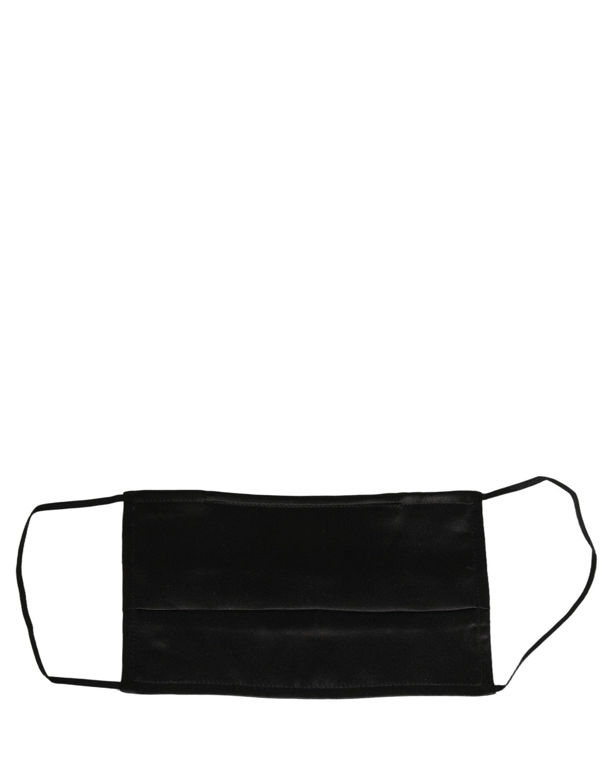 Dolce & Gabbana Black Satin Silk Pleated Elastic Ear Strap Face Mask
