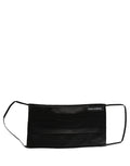 Dolce & Gabbana Black Satin Silk Pleated Elastic Ear Strap Face Mask