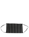 Dolce & Gabbana Black White Pinstripe Pleated Elastic Ear Strap Face Mask