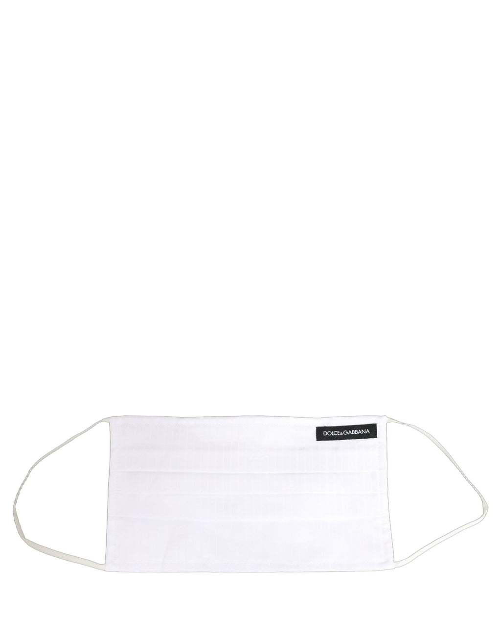 Dolce & Gabbana White 100% Cotton Pleated Elastic Ear Strap Face Mask