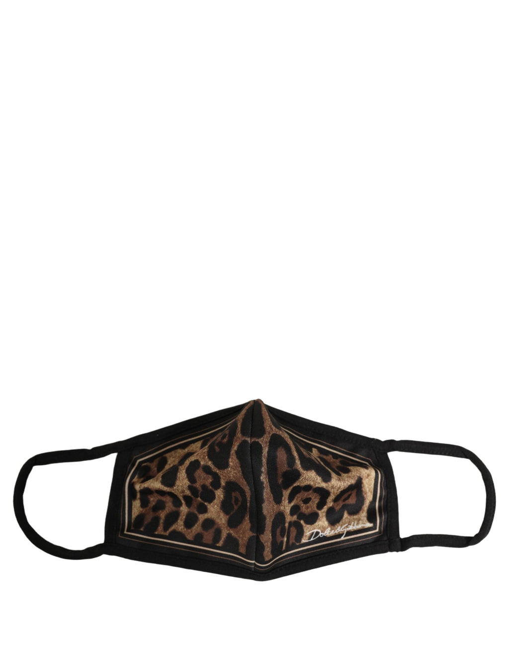 Dolce & Gabbana Brown Black Leopard Print Elastic Ear Strap Face Mask