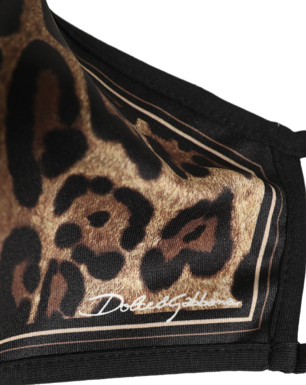 Dolce & Gabbana Brown Black Leopard Print Elastic Ear Strap Face Mask