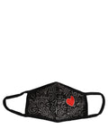 Dolce & Gabbana Black Heart DG Logo Monogram Elastic Ear Strap Face Mask