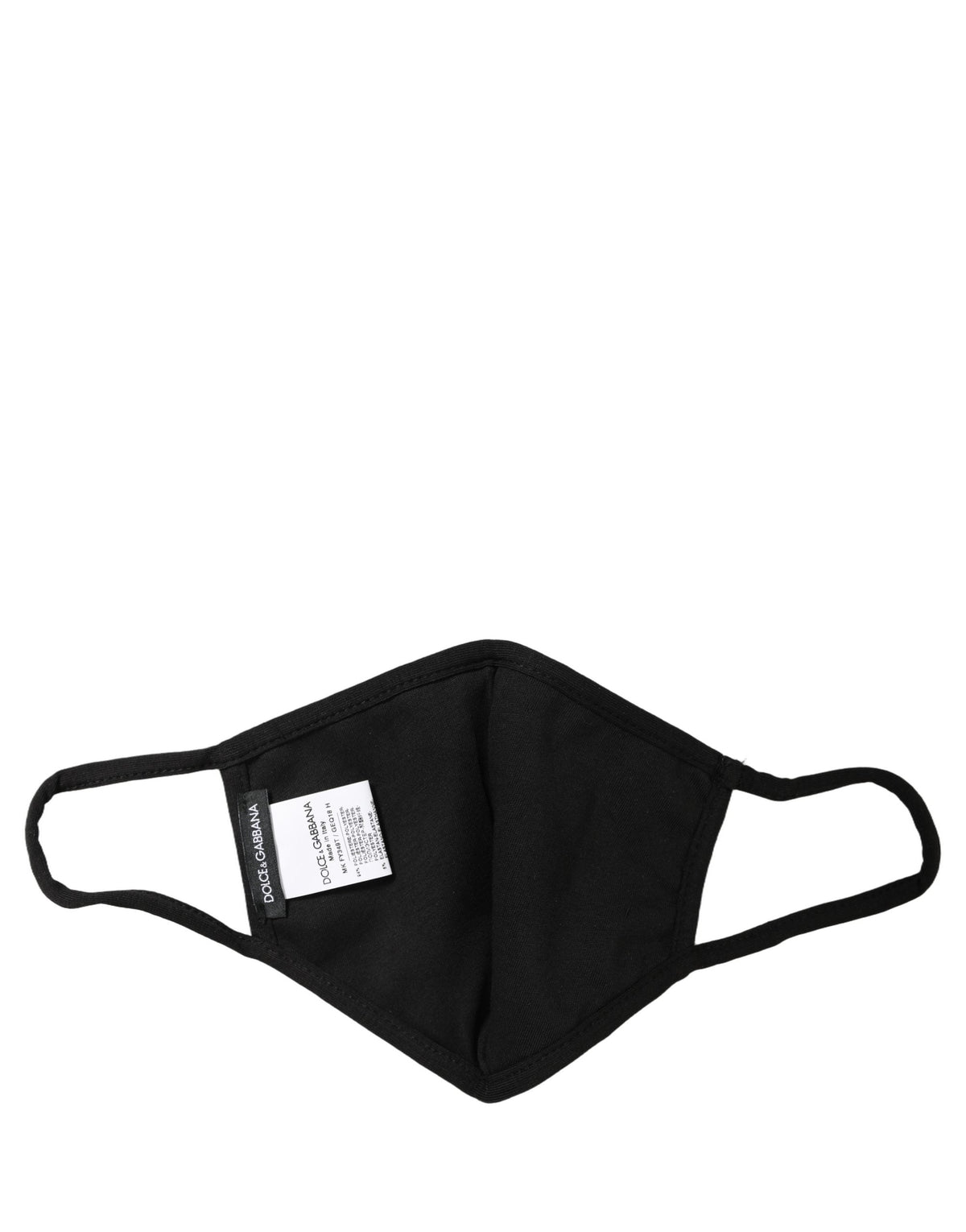 Dolce & Gabbana Black Baroque Print Polka Dot Elastic Ear Strap Face Mask