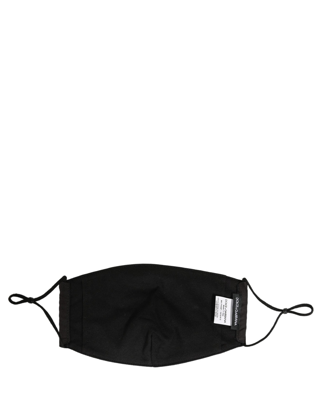 Dolce & Gabbana Black White Logo Baroque Elastic Ear Strap Face Mask