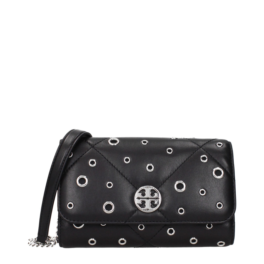 Tory Burch Black Leather Clutch Bag